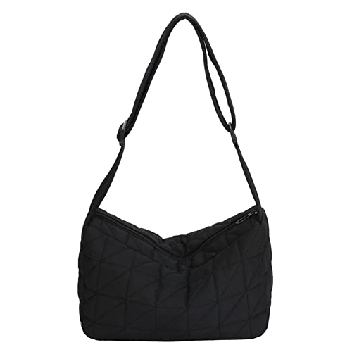Mode Umhängetaschen Baumwolle Gepolstert Große Kapazität Frauen Handtasche Rhombus Solide Breiten Gürtel for Herbst Und Winter von AMZLORD