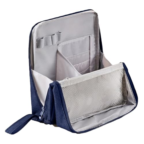 Stehende Make -up -Beutel mit Fächern wasserdichte Kosmetikbeutel for Frauen (blau) von AMZLORD