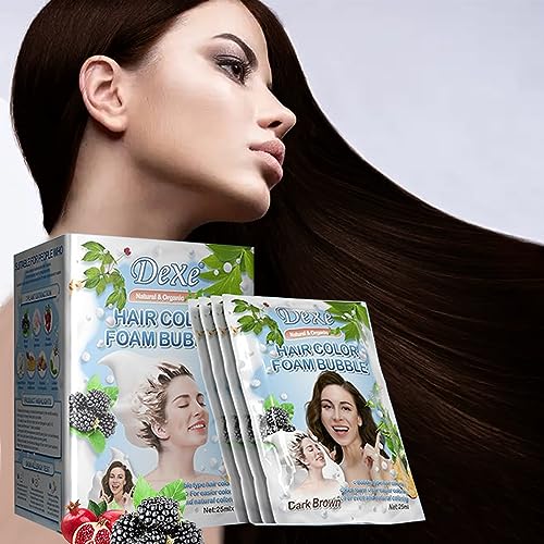 10 PCS Retro Red Hair Dye Shampoo für Männer Frauen, Instant-Haarfärbemittel Natürliche Haar Natürliche Zutaten Einfach zu verwenden Hält 30 Tage (dark brown) von AMZSEA