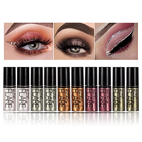 5-farbig schimmernder flüssiger Eyeliner, wasserfester langanhaltender leuchtender flüssiger Lidschatten für Bühnenparty Hochzeit Musikfestival von AMZSEA