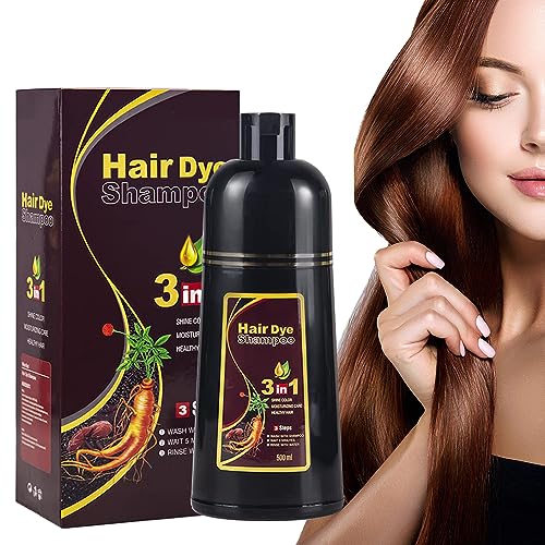 Instant Black Hair Shampoo Haarfarbe Shampoo für graues Haar,3 in 1 für Männer & Frauen,Lang anhaltende schwarze Shampoo Farben(Coffee) von AMZSEA