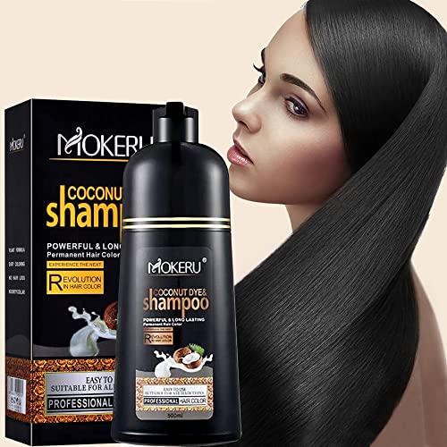 Instant Hair Shampoo für graues Haar - Herbal Hair Dye Shampoo 3 in 1 für Frauen & Männer, Hair Dye Einfach zu verwenden & lang anhaltende schwarze Shampoo (Natural Black) von AMZSEA