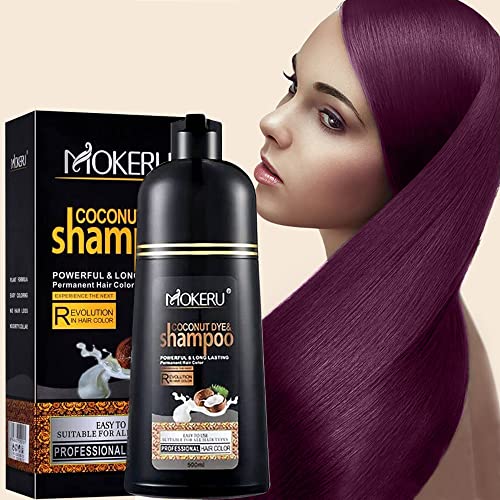 Lila Hair Shampoo für graues Haar - Herbal Hair Dye Shampoo 3 in 1 für Frauen & Männer, Hair Dye Einfach zu verwenden & lang anhaltende schwarze Shampoo (Purple) von AMZSEA