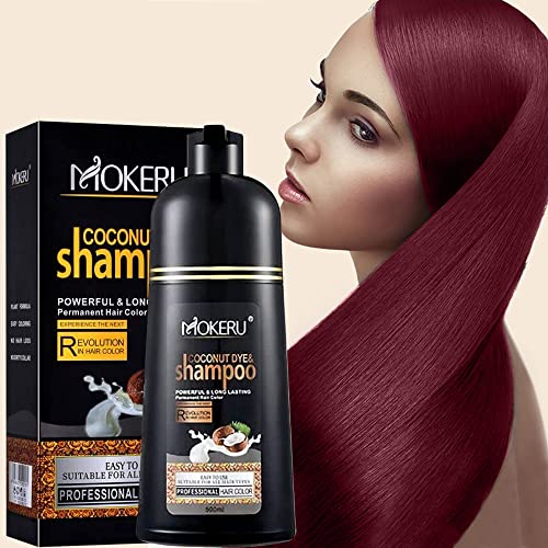 Rotwein Hair Shampoo für graues Haar - Herbal Hair Dye Shampoo 3 in 1 für Frauen & Männer, Hair Dye Einfach zu verwenden & lang anhaltende schwarze Shampoo (Red Wine) von AMZSEA