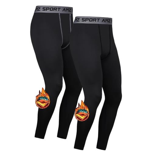 AMZSPORT 2er Pack Herren Kompressionshose, Lange Atmungsaktive Laufhose, Sport Leggings Tights für Training, Fitness, Radfahren, Basketball und Gym Mikrofleece schwarz S AMZSPORT 2er Pack Herren Kompressionshose, Lange Atmungsaktive Laufhose, Sport Leggings Tights für Training, Fitness, Radfahren, Basketball und Gym Mikrofleece schwarz S von AMZSPORT
