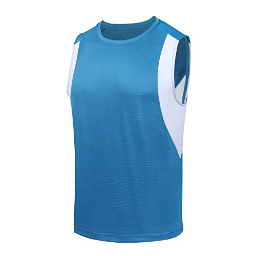 AMZSPORT Herren Tank Top Atmungsaktive Ärmelloses Shirt Trägershirt, Himmelblau XL von AMZSPORT