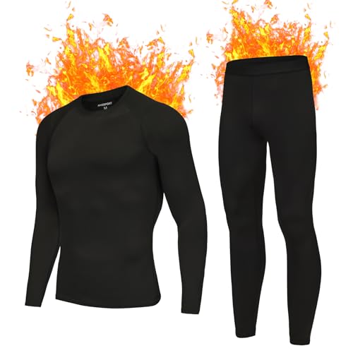 AMZSPORT Schwarzes Thermounterwäsche Set für Herren, Ideales Winter-Set zum Skifahren und Laufen, Enthält Atmungsaktive Funktionsunterwäsche sowie eine Thermohose, Schwarz S AMZSPORT Schwarzes Thermounterwäsche Set für Herren, Ideales Winter-Set zum Skifahren und Laufen, Enthält Atmungsaktive Funktionsunterwäsche sowie eine Thermohose, Schwarz S von AMZSPORT