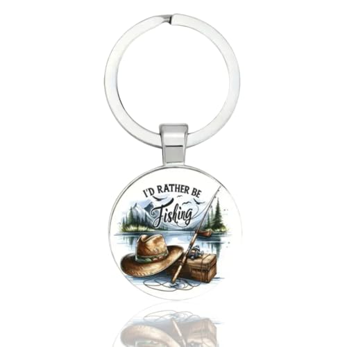 AMZfishing NEU Schlüsselanhänger für Angler | Schlüsselanhänger Angeln | Angler Geschenk | Geschenk für Angler | Schlüssel Anhänger Angler (h: I´d rather be fishing) von AMZfishing