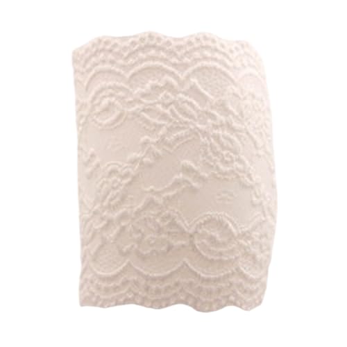 AMateschitz 2 Paare Beinstulpen Stiefelüberzüge Damen Kurz Spitze Bein Stulpen Stiefelabdeckung mit Lace Blumenmuster Dekorative Beinwärmer Modische Elegante Stulpen Für Stiefel Weiß #1 15cm Breite von AMateschitz