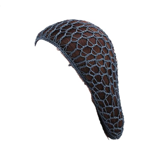 AMateschitz 2 Stück Mesh Häkelhaarnetz Damen Häkel Haarwickel Haarnetz Strick Häkel Schlauchmütze Netz Gestrickt Haarabdeckung Crochet Hairnet Frauen Schlafmütze Schlafkappe Dunkelgrau Einheitsgröße von AMateschitz