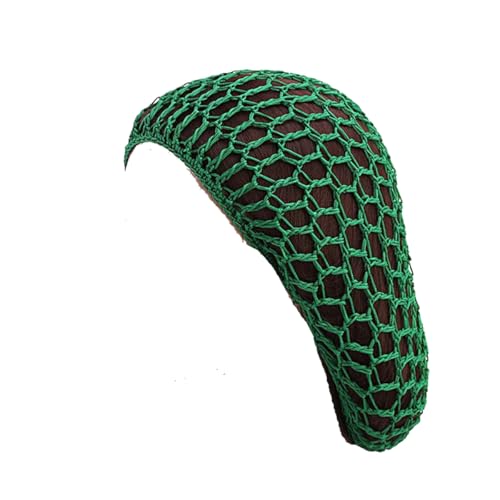 AMateschitz 2 Stück Mesh Häkelhaarnetz Damen Häkel Haarwickel Haarnetz Strick Häkel Schlauchmütze Netz Gestrickt Haarabdeckung Crochet Hairnet Frauen Schlafmütze Schlafkappe Grün Einheitsgröße von AMateschitz