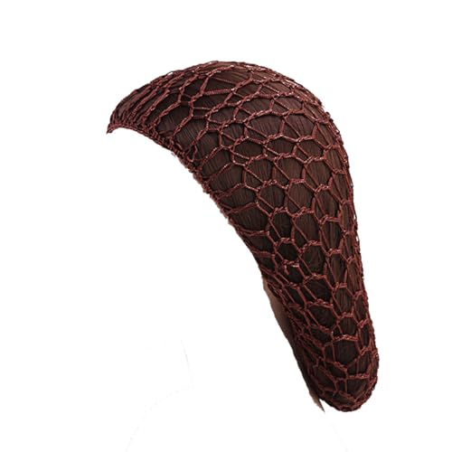 AMateschitz 2 Stück Mesh Häkelhaarnetz Damen Häkel Haarwickel Haarnetz Strick Häkel Schlauchmütze Netz Gestrickt Haarabdeckung Crochet Hairnet Frauen Schlafmütze Schlafkappe Kaffee Einheitsgröße von AMateschitz