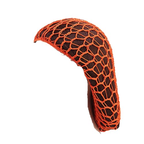 AMateschitz 2 Stück Mesh Häkelhaarnetz Damen Häkel Haarwickel Haarnetz Strick Häkel Schlauchmütze Netz Gestrickt Haarabdeckung Crochet Hairnet Frauen Schlafmütze Schlafkappe Orange Einheitsgröße von AMateschitz