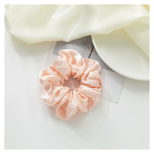 AMateschitz Seiden Haargummis Damen Einfarbig Haarringe Elastische Scrunchies Haarband aus Silk 100% Reine Maulbeerseide Haarschmuck Pferdeschwanzhalter für Damen Mädche Fraue Rosa #1 5CM Breit von AMateschitz