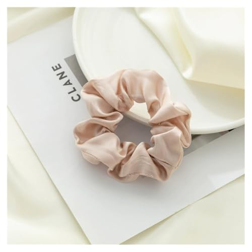 AMateschitz Seiden Haargummis Damen Einfarbig Haarringe Elastische Scrunchies Haarband aus Silk 100% Reine Maulbeerseide Haarschmuck Pferdeschwanzhalter für Damen Mädche Fraue Rosa #2 3.5CM Breit von AMateschitz