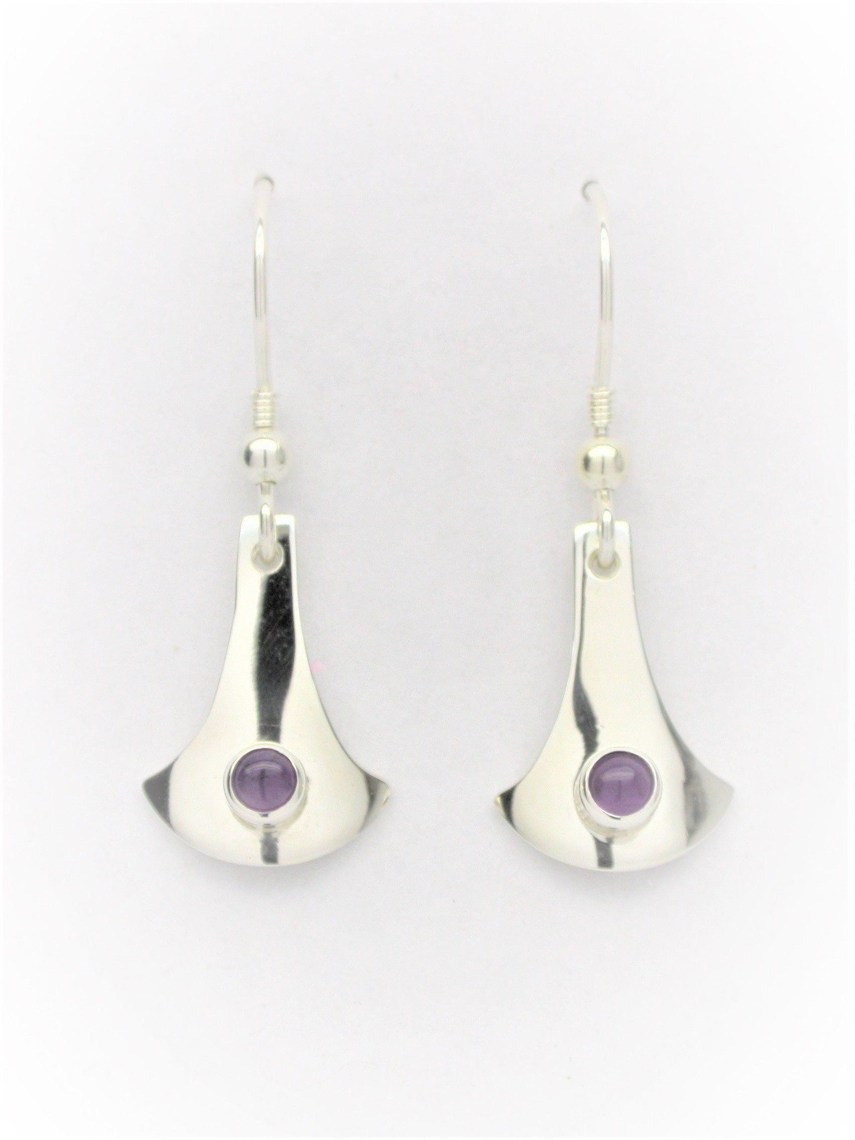 sterling Silber 925 Amethyst Fächer Form Ohrringe sterling Silber 925 Amethyst Fächer Form Ohrringe von AMcCJewellery