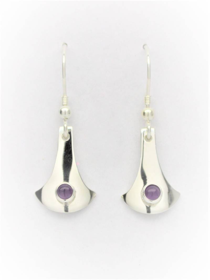 sterling Silber 925 Amethyst Fächer Form Ohrringe sterling Silber 925 Amethyst Fächer Form Ohrringe von AMcCJewellery