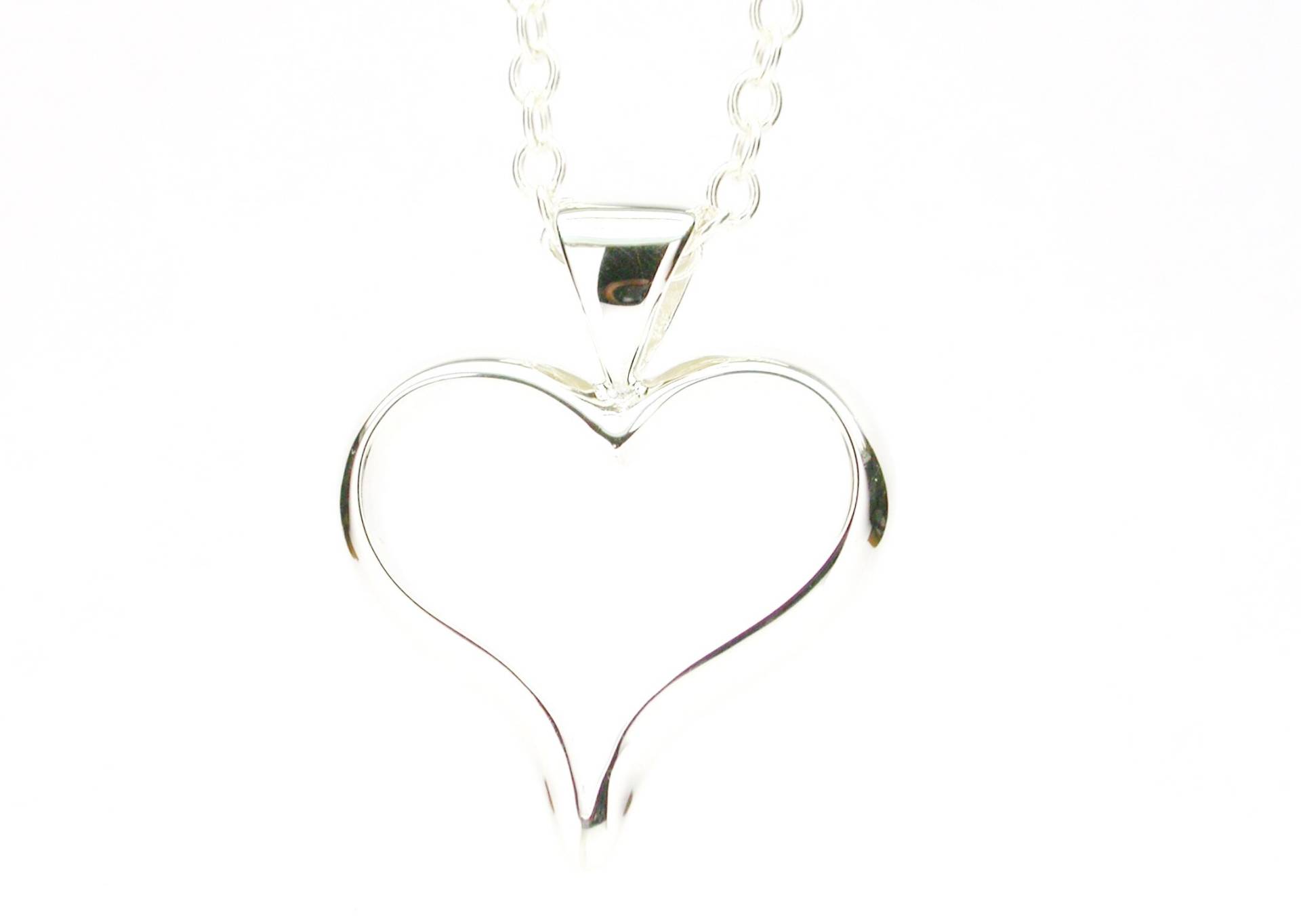 sterling Silber 925 Offene Silhouette Herz Anhänger sterling Silber 925 Offene Silhouette Herz Anhänger von AMcCJewellery
