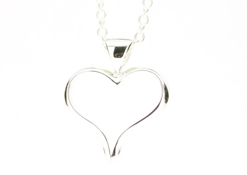 sterling Silber 925 Offene Silhouette Herz Anhänger sterling Silber 925 Offene Silhouette Herz Anhänger von AMcCJewellery