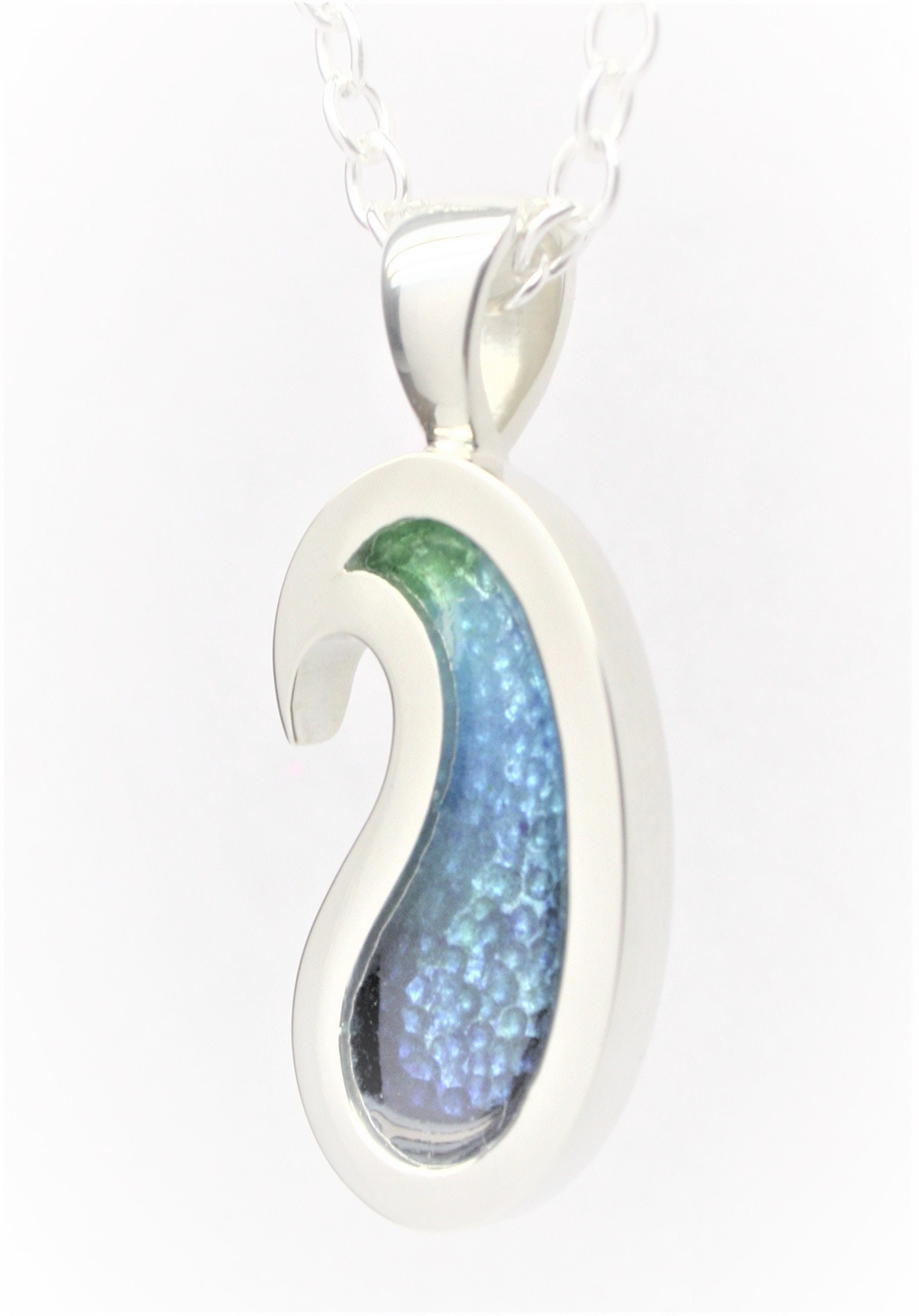 sterling Silber 925 Und Blau Grün Emaille Scottish Paisley Muster Anhänger sterling Silber 925 Und Blau Grün Emaille Scottish Paisley Muster Anhänger von AMcCJewellery