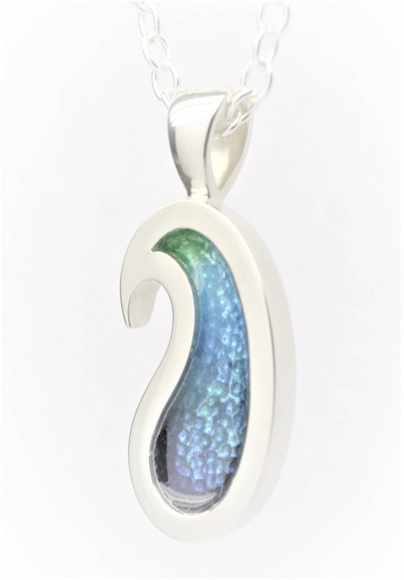 sterling Silber 925 Und Blau Grün Emaille Scottish Paisley Muster Anhänger sterling Silber 925 Und Blau Grün Emaille Scottish Paisley Muster Anhänger von AMcCJewellery