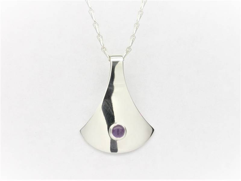 sterling Silber Amethyst Fächer Anhänger sterling Silber Amethyst Fächer Anhänger von AMcCJewellery