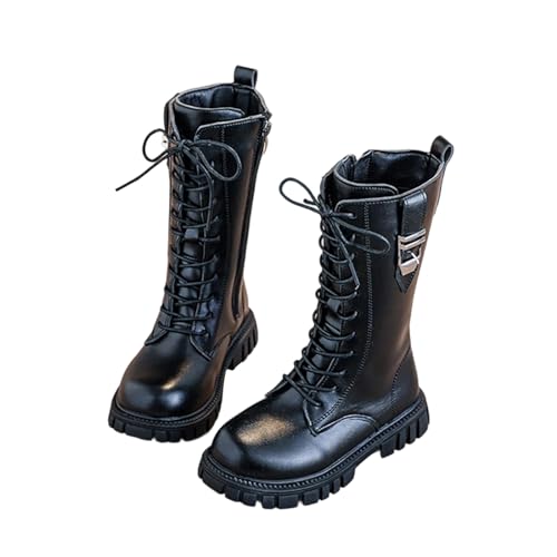 AMhomely Kniehohe Kinder-Reitschuhe, Kunstleder, Schnürstiefel, seitlicher Eimer und Reißverschluss, PU-Leder, Herbst, Winter, Kampfschuhe für 4–11 Jahre, A Schwarz, 31 EU AMhomely Kniehohe Kinder-Reitschuhe, Kunstleder, Schnürstiefel, seitlicher Eimer und Reißverschluss, PU-Leder, Herbst, Winter, Kampfschuhe für 4–11 Jahre, A Schwarz, 31 EU von AMhomely