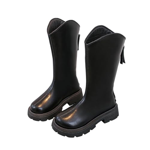 AMhomely Winterschuhe für Kinder, kniehohe Stiefel, breite Wade, Reitstiefel, PU-Leder, Reißverschluss hinten, rutschfest, bequem, Wanderschuhe für 3–11 Jahre, A Schwarz, 34 EU AMhomely Winterschuhe für Kinder, kniehohe Stiefel, breite Wade, Reitstiefel, PU-Leder, Reißverschluss hinten, rutschfest, bequem, Wanderschuhe für 3–11 Jahre, A Schwarz, 34 EU von AMhomely