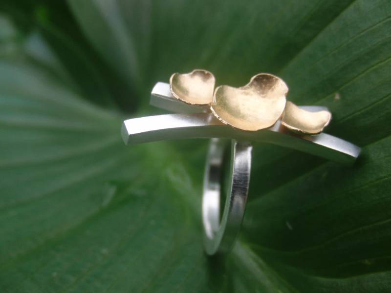 Handgefertigte Statement Ring Aus 19.2K Gold & Sterling Silber von AMjewelryStudio