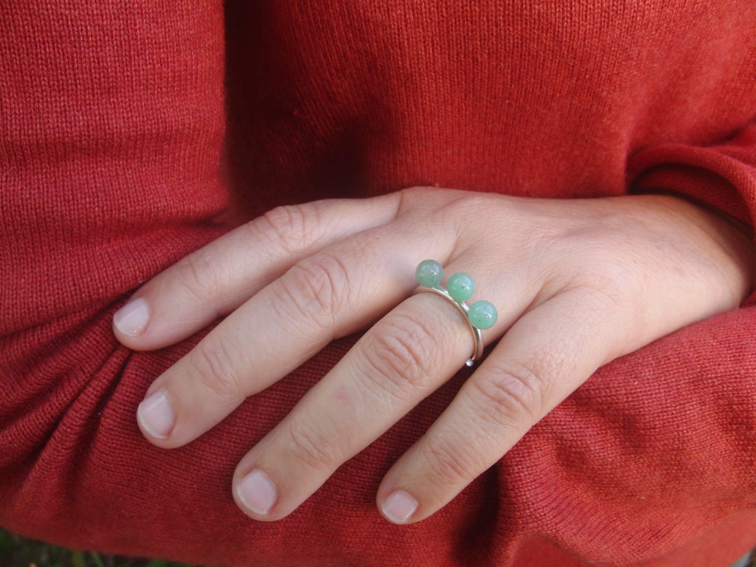 Handgemachte Grün Aventurin Sterling Silber Ring - Einstellbar Statement Schmuck Handgemachte Grün Aventurin Sterling Silber Ring - Einstellbar Statement Schmuck von AMjewelryStudio