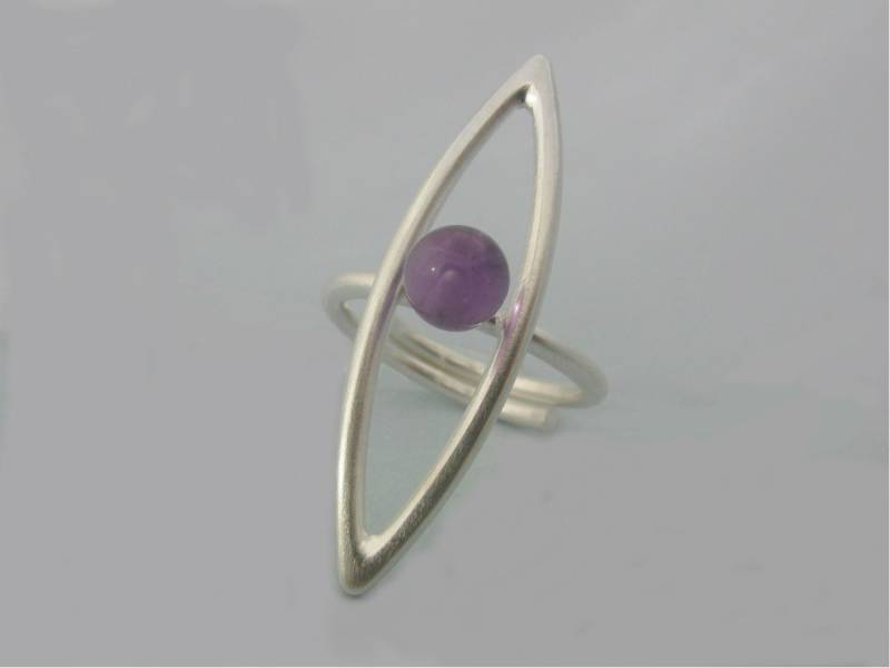 Handgemachte Rose Amethyst Sterling Silber Ring - Verstellbare Statement von AMjewelryStudio