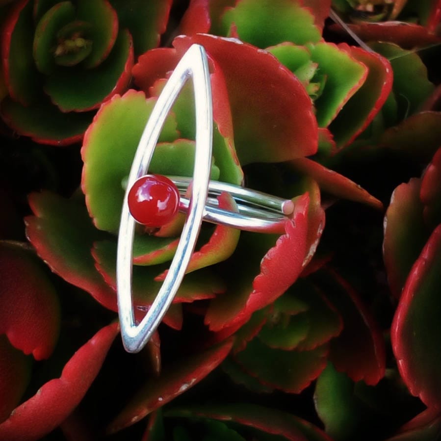 Handgemachte Roter Karneol Sterling Silber Ring - Einstellbar Statement Schmuck Handgemachte Roter Karneol Sterling Silber Ring - Einstellbar Statement Schmuck von AMjewelryStudio