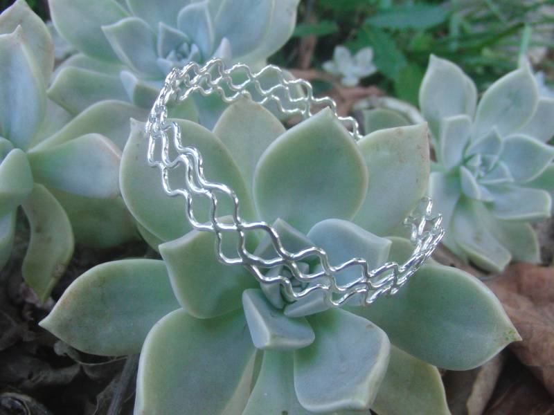 Handgemachte Sterling Silber Statement Armreif von AMjewelryStudio