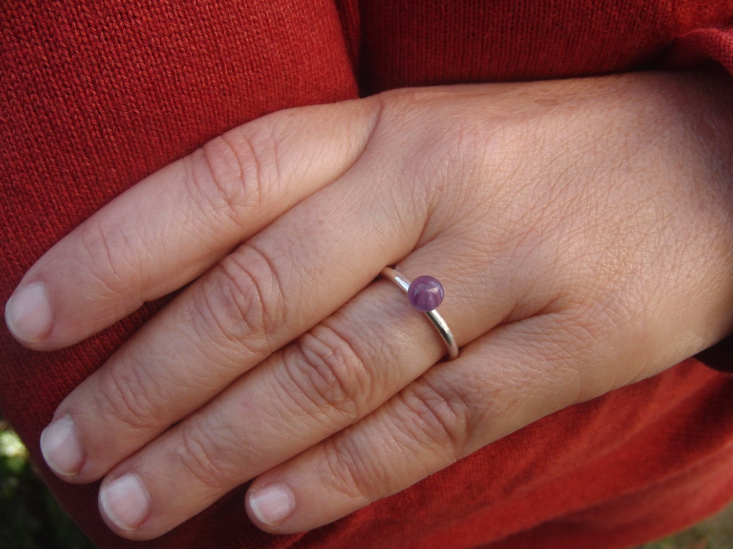 Handgemachter Rosa Amethyst Ring Verstellbarer Sterling Silber Solitär Handgemachter Rosa Amethyst Ring Verstellbarer Sterling Silber Solitär von AMjewelryStudio