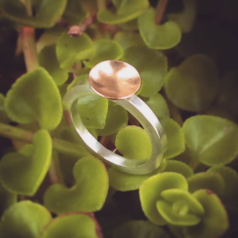 Handmade 19.2K Gold Sterling Silber Statement Ring von AMjewelryStudio