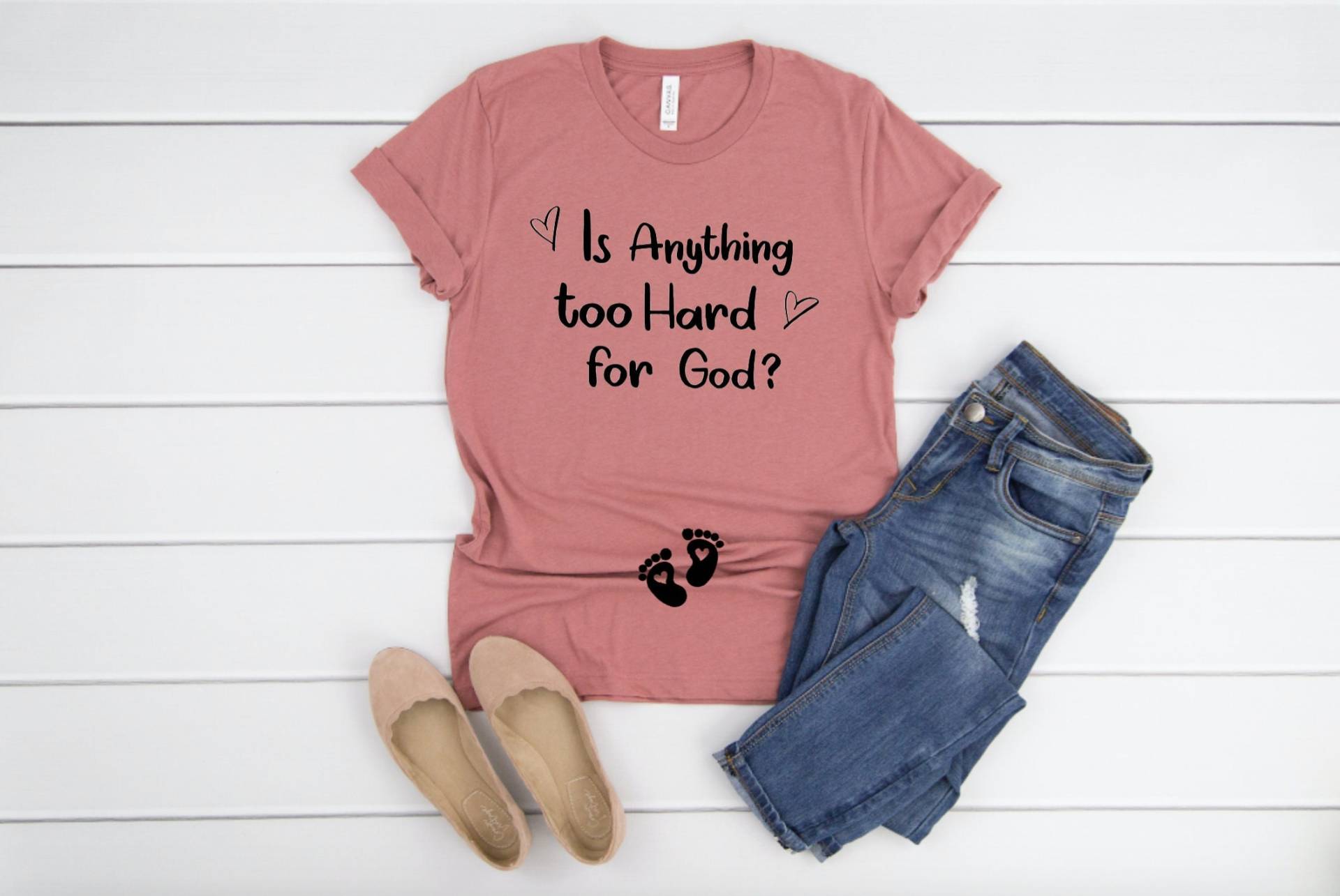 Is Anything Too Hard For God Umstandsshirt, Süßes Christliches Umstandsshirt von AMommysLoveCo