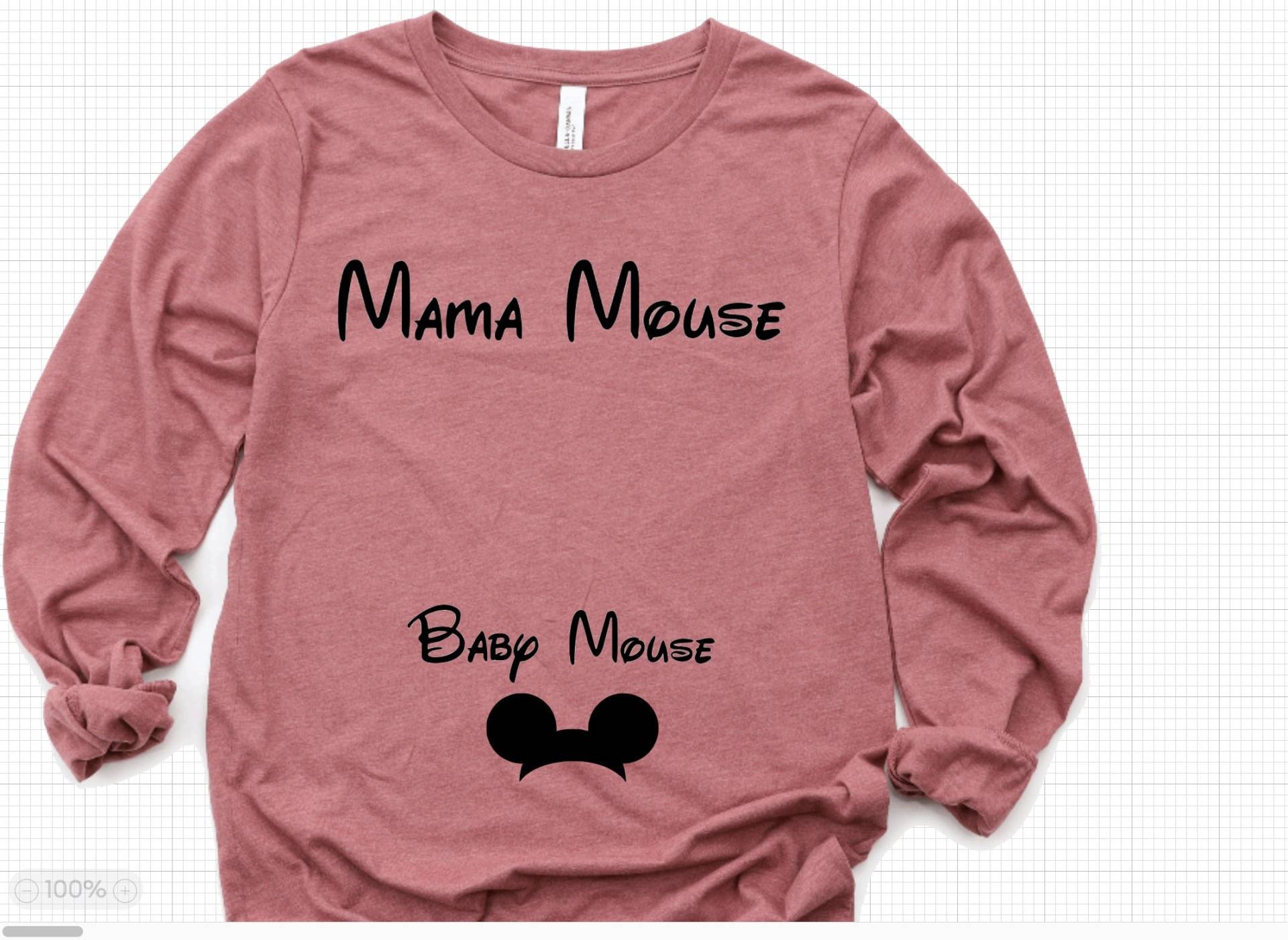 Mama Maus Baby Langarm Umstandsshirt, Süßes Schwangerschaftsanzeige Shirt, Foto Prop Shirt von AMommysLoveCo