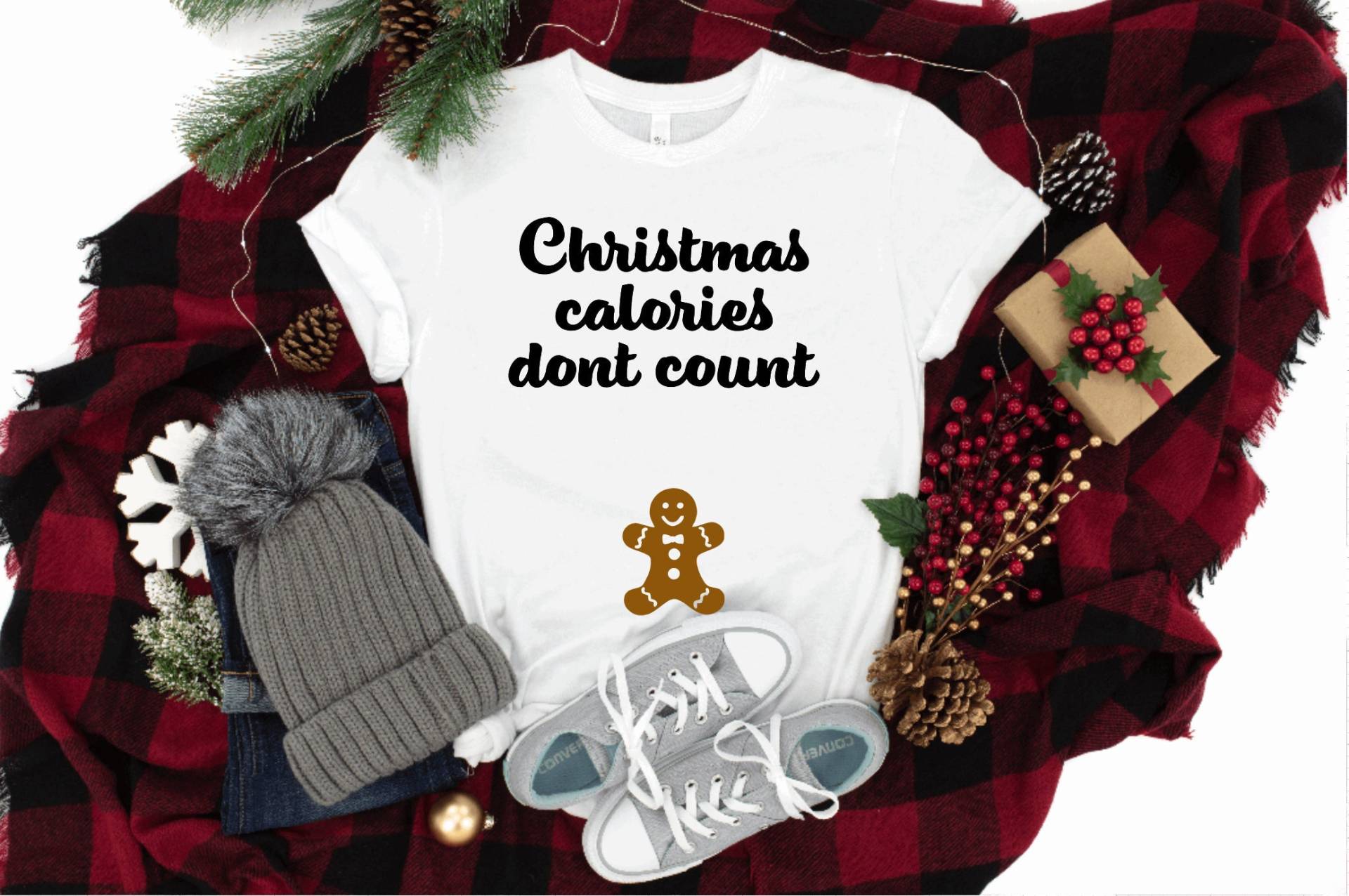 Weihnachten Kalorien Don't Count Lebkuchen Keks Urlaub Umstandsshirt von AMommysLoveCo
