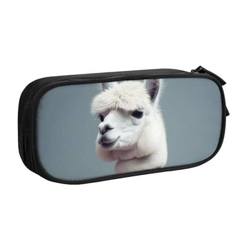 ANABPRMA Alpaka Federmäppchen Große Kapazität Doppellagige Student Stifttasche mit 2 Reißverschluss Haupttaschen Multifunktionaler Organizer für Schule Büro Reisen, Schwarz , Einheitsgröße, von ANABPRMA