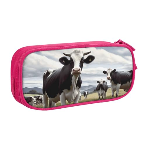 ANABPRMA Bauernhof Kuh Bilder Federmäppchen Große Kapazität Doppellagige Student Stifttasche mit 2 Reißverschluss Haupttaschen Multifunktionaler Organizer für Schule, Büro, Reisen, rose, ANABPRMA Bauernhof Kuh Bilder Federmäppchen Große Kapazität Doppellagige Student Stifttasche mit 2 Reißverschluss Haupttaschen Multifunktionaler Organizer für Schule, Büro, Reisen, rose, von ANABPRMA