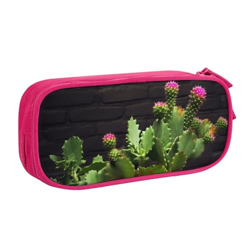 ANABPRMA Blumentopf-Hintergrund-Federmäppchen, große Kapazität, doppellagig, Schüler-Stifttasche mit 2 Reißverschluss-Haupttaschen, multifunktionaler Organizer für Schule, Büro, Reisen, rose, von ANABPRMA