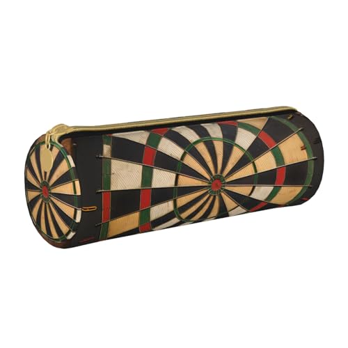 ANABPRMA England Symbols Federmäppchen aus Leder, zylindrisches Federmäppchen für Schule, Büro, mit Reißverschluss, tragbare Tasche, Dartscheibe, Einheitsgröße, Münztasche von ANABPRMA