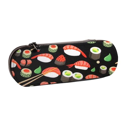 ANABPRMA Federmäppchen, Motiv: Huhn, Tiermalerei, Hartschale, Leder, Mehrzweck-Reißverschluss-Box für Schreibwaren, Make-up oder kleines Zubehör, Japanische Sushi-Garnelen, Einheitsgröße von ANABPRMA