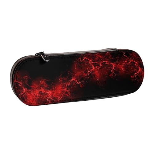 ANABPRMA Federmäppchen aus Leder, Motiv: Indianerstämme, Mehrzweck-Reißverschluss-Box für Schreibwaren, Make-up oder kleine Accessoires, Explosion Burst Rot Schwarz, Einheitsgröße, Kosmetikkoffer von ANABPRMA