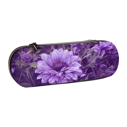 ANABPRMA Federmäppchen aus Leder, Motiv: blaue Blumen, Blumenmuster, Rosen, Mehrzweck-Reißverschluss-Box für Schreibwaren, Make-up oder kleine Accessoires, Violett/Blumenmuster, Einheitsgröße ANABPRMA Federmäppchen aus Leder, Motiv: blaue Blumen, Blumenmuster, Rosen, Mehrzweck-Reißverschluss-Box für Schreibwaren, Make-up oder kleine Accessoires, Violett/Blumenmuster, Einheitsgröße von ANABPRMA