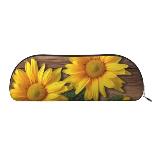 ANABPRMA Federmäppchen aus Leder mit Bananenmuster, halbrunde Aufbewahrungstasche – für Make-up, Stifte und wichtige Dinge, Gelbe Blumen auf Holz, Einheitsgröße, Schulranzen ANABPRMA Federmäppchen aus Leder mit Bananenmuster, halbrunde Aufbewahrungstasche – für Make-up, Stifte und wichtige Dinge, Gelbe Blumen auf Holz, Einheitsgröße, Schulranzen von ANABPRMA