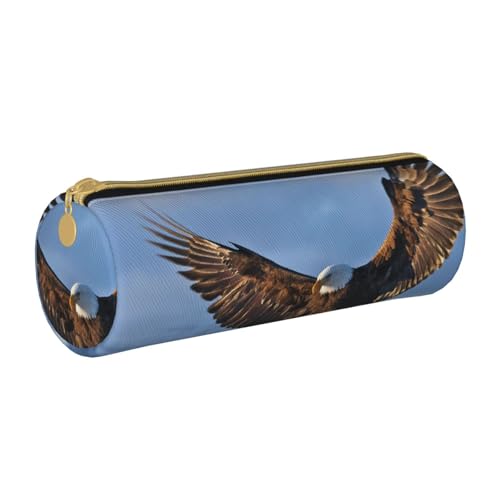 ANABPRMA Federmäppchen aus Leder mit Meereshummer, zylindrisches Federmäppchen für Schule, Bürobedarf, mit Reißverschluss, tragbare Tasche, Adler, Einheitsgröße, Münztasche von ANABPRMA