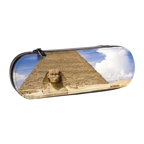 ANABPRMA Federmäppchen aus Leder mit Paillettenmuster, Mehrzweck-Reißverschluss-Box für Schreibwaren, Make-up oder kleine Accessoires, Pyramiden Ägypten, Einheitsgröße, Kosmetikkoffer von ANABPRMA
