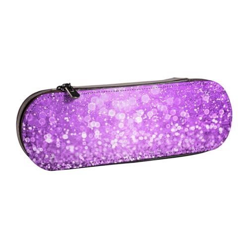 ANABPRMA Federmäppchen aus Leder mit Paillettenmuster, Mehrzweck-Reißverschluss-Box für Schreibwaren, Make-up oder kleine Accessoires, Violett, Einheitsgröße, Kosmetikkoffer von ANABPRMA