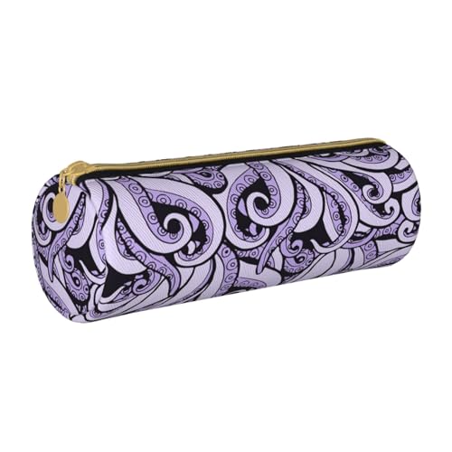 ANABPRMA Federmäppchen aus Leder mit Palme am Strand, zylindrisches Federmäppchen für Schule, Büro, mit Reißverschluss, tragbare Tasche, Das Meer, Einheitsgröße, Münztasche von ANABPRMA